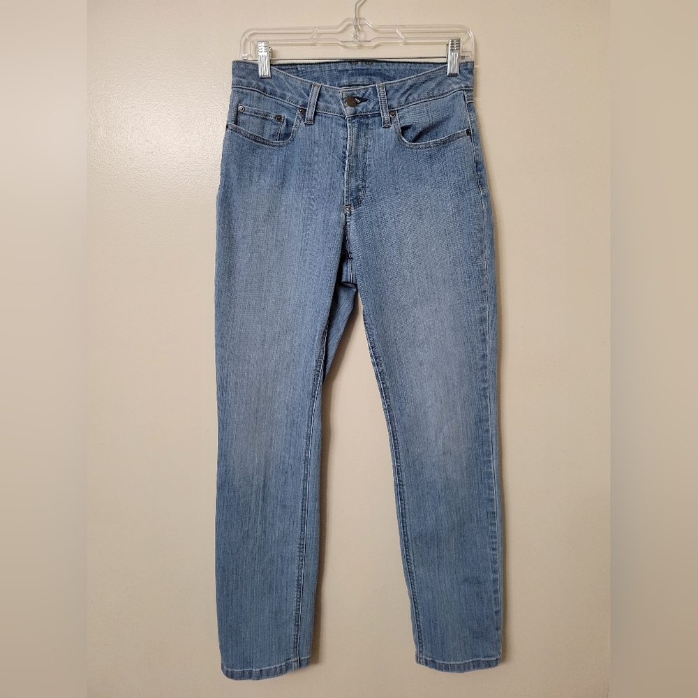 L.L. Bean BeanFlex Light Blue Straight Leg Favorite Fit Jeans